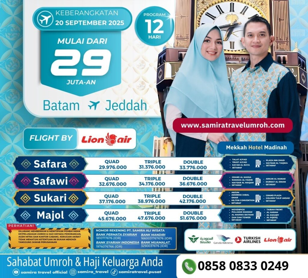 Promo Umroh Batam Samira Travel 20 September 2025 - WA 0858 0833 0249
