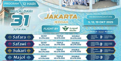 Promo Umroh Oktober 2025 Jakarta Jeddah 12 Hari Samira Travel Saudia Airlines 31 Juta - WA 0858 0833 0249